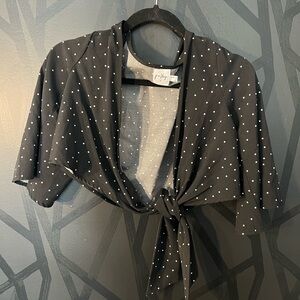 Polly polka Dot Tie-Front Cardigan